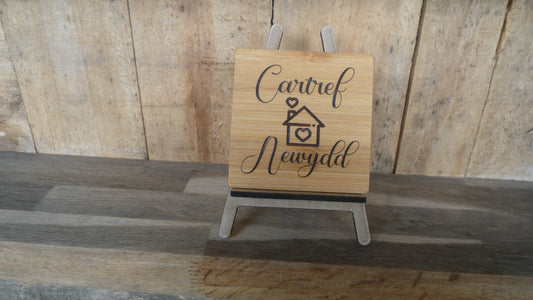 Cartref Newydd Wood Coaster